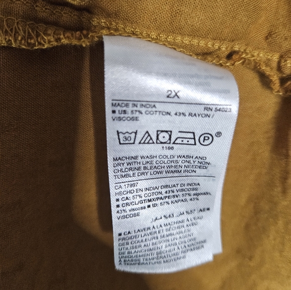 Old Navy Womens Plus 2X Milk Maid Gold Maxi Dress Vneck Peasant Teir Ruffles - Picture 9 of 11